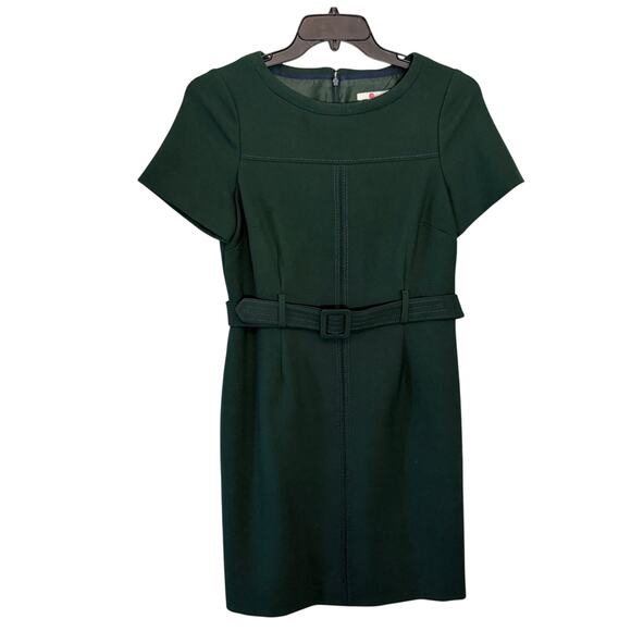 Boden Dresses & Skirts - Women's Boden Green Belted Purple Stick Detailed Classic Work Sheath Dress Sz 8